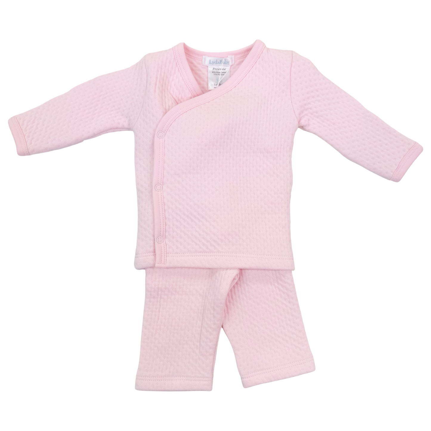 Quilted Kimono Pant Set - Pink