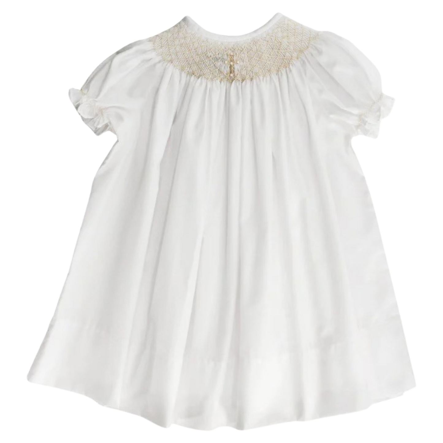 Smocked Bishop Dress - Cross