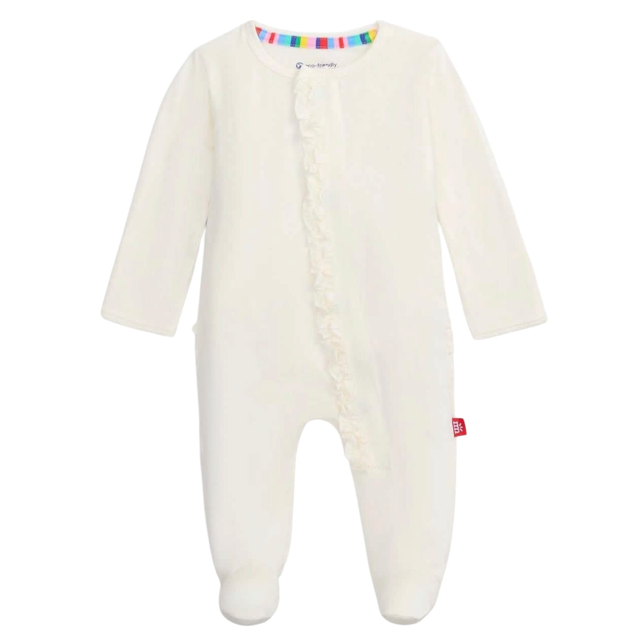 Magnetic Ruffle Footie - Egret