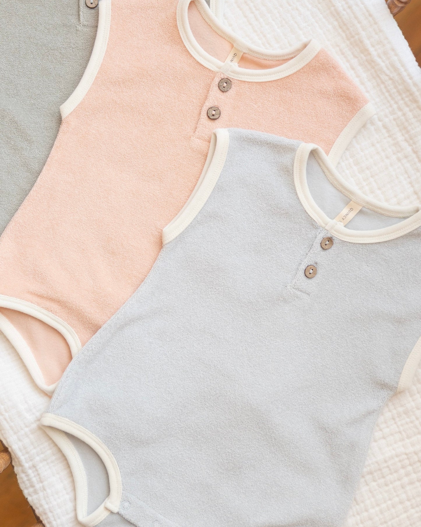 Terry Cloth Romper - Melon