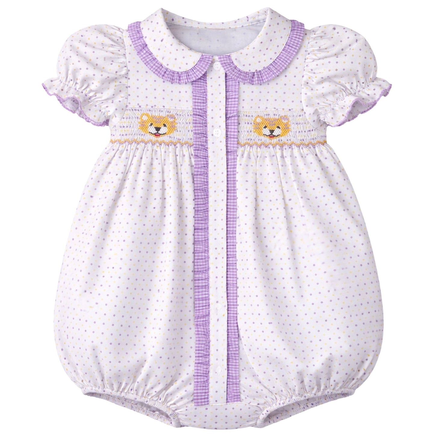 Ruby Smocked Bubble - Tiger
