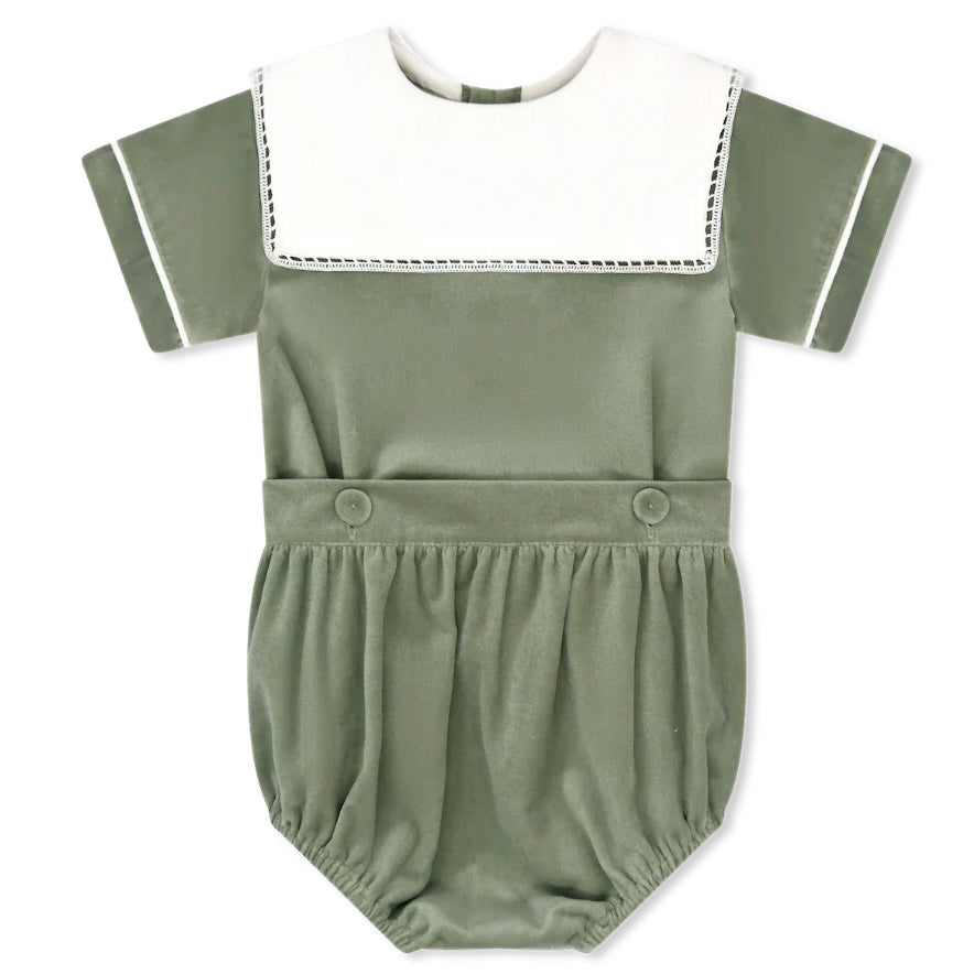 Christian Button On - Leyland Green Velvet