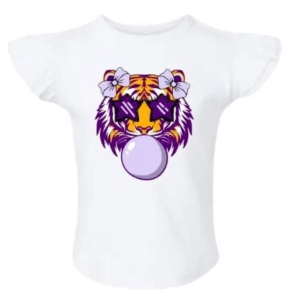 Ruffle Tee - Bubblegum Tiger