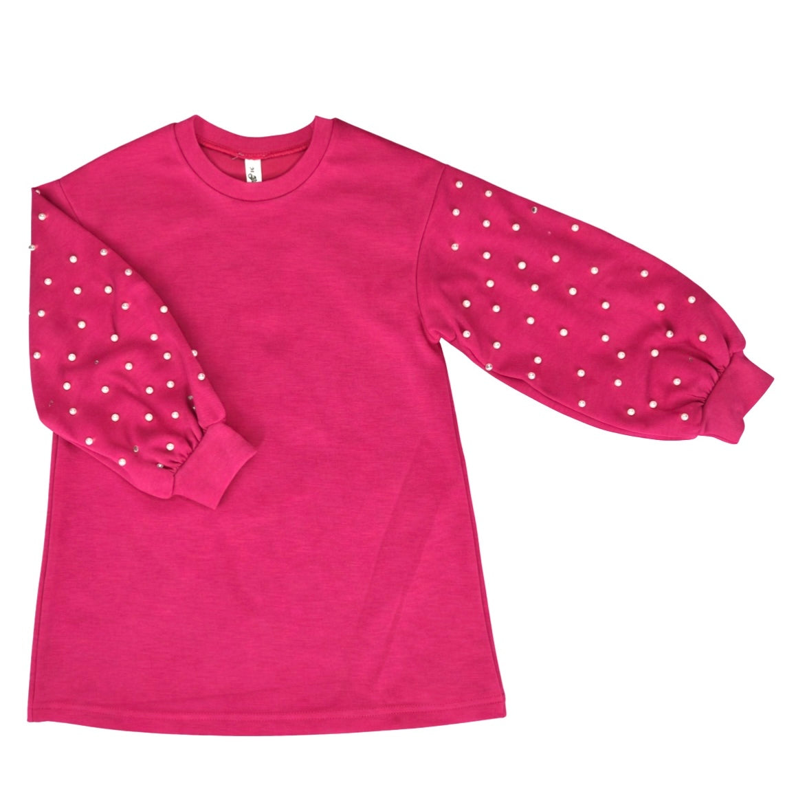 Dress - Pearl Sleeve Hot Pink