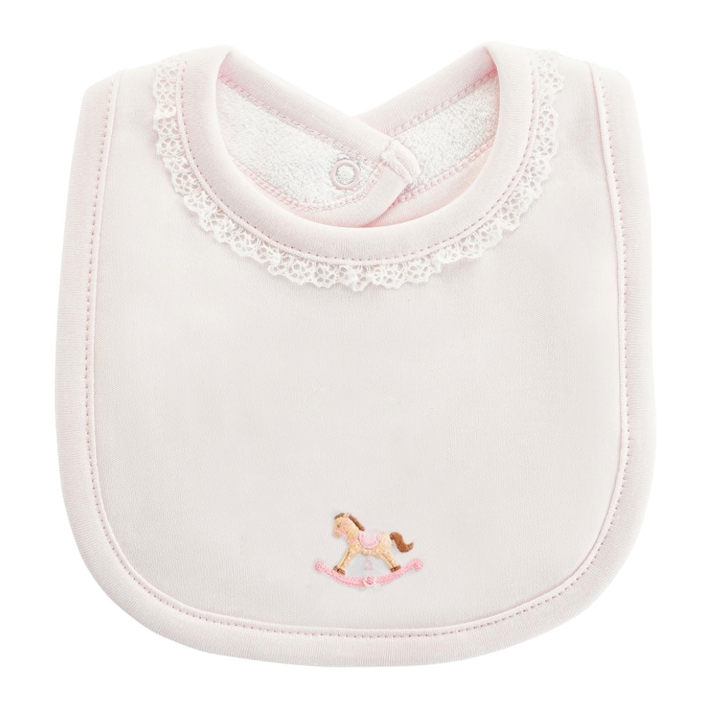 Pima Bib - Pink Rocking Horse