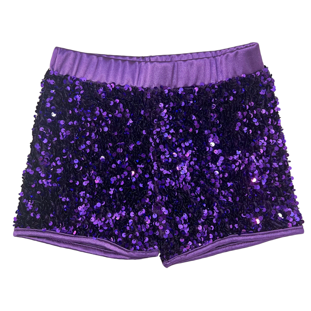 Sequin Shorts - Purple