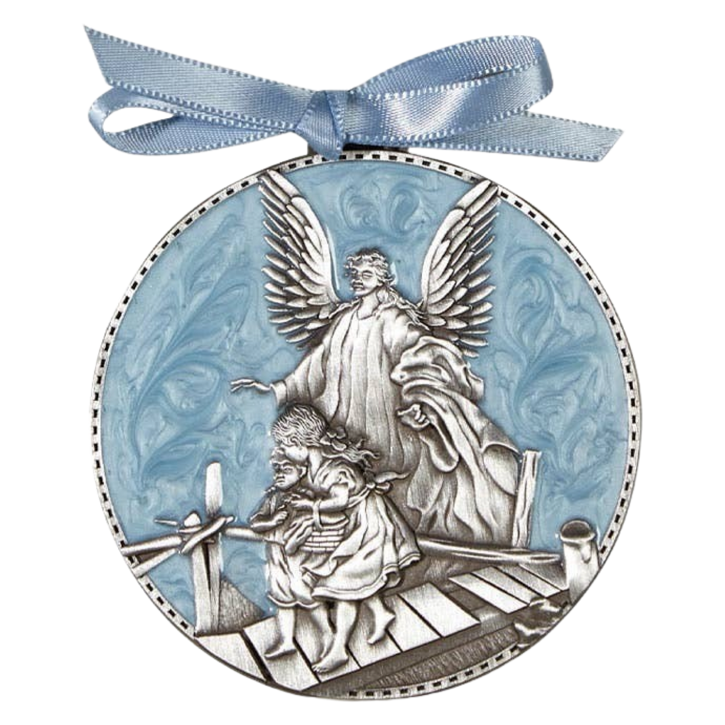 Guardian Angel Crib Medal - Blue