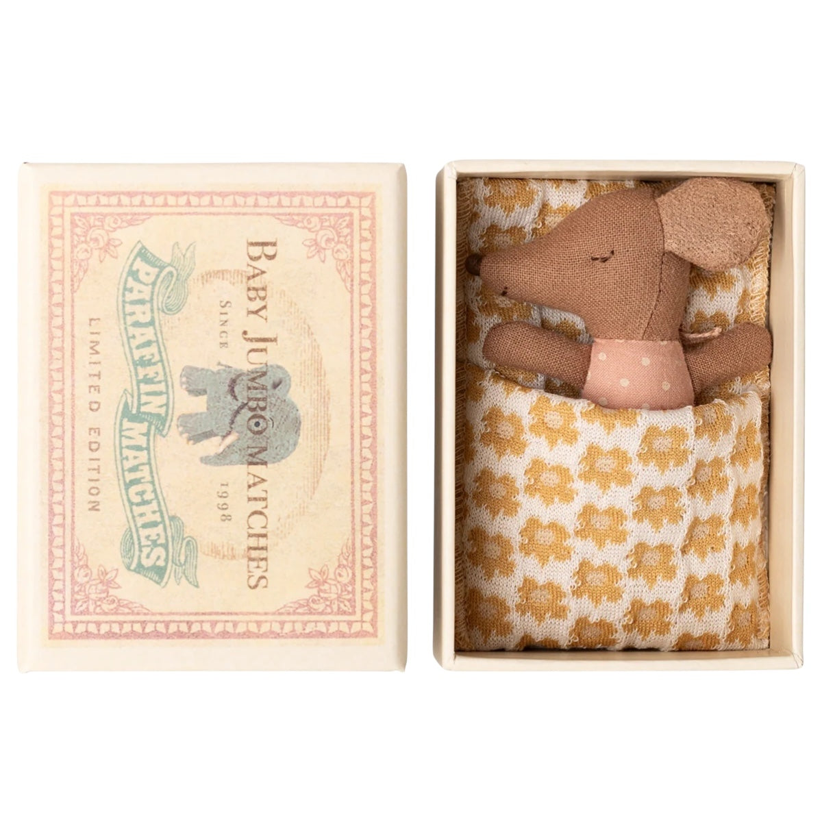 Sleepy Wakey Mouse in Box - Rose