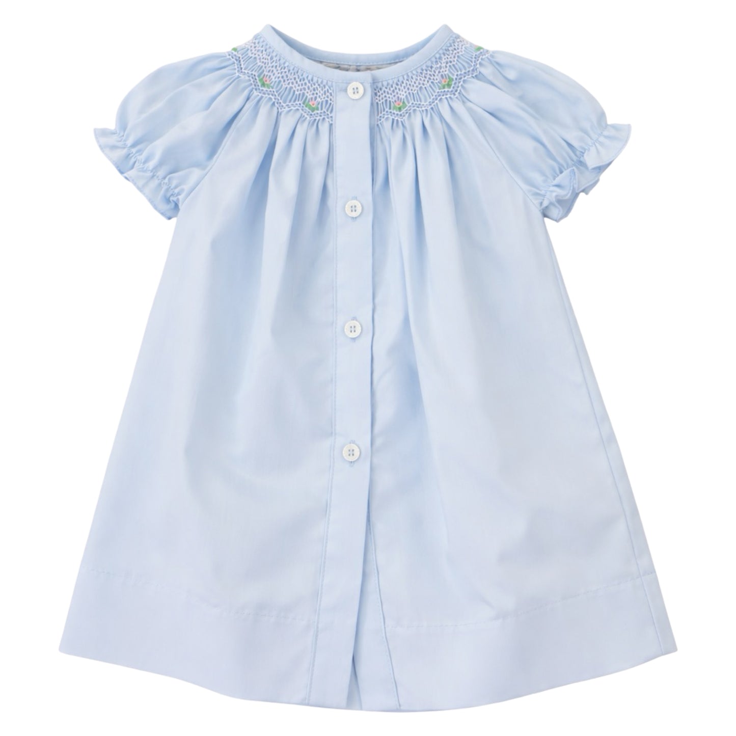 Bishop Smocked Daygown - Light Blue