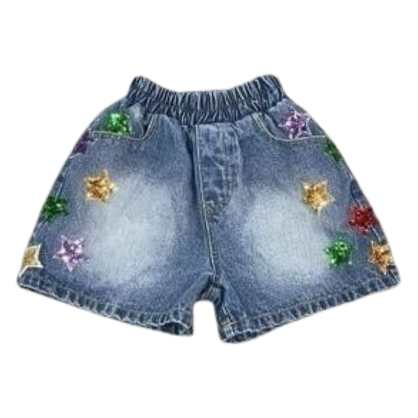 Denim Short - Mardi Gras Star