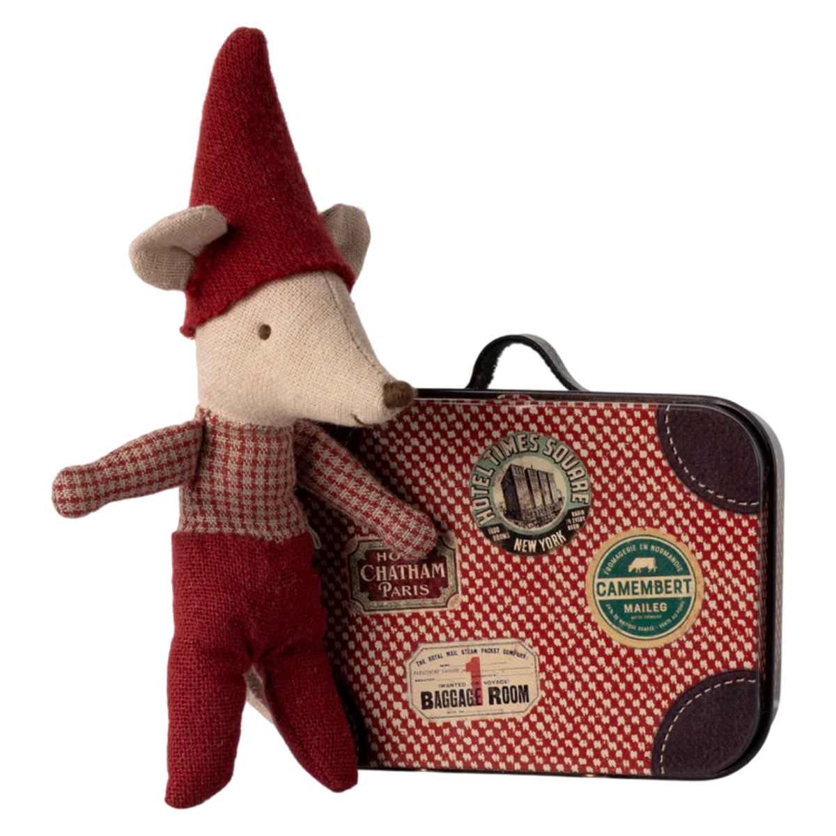 Christmas Mouse Baby in Suitcase