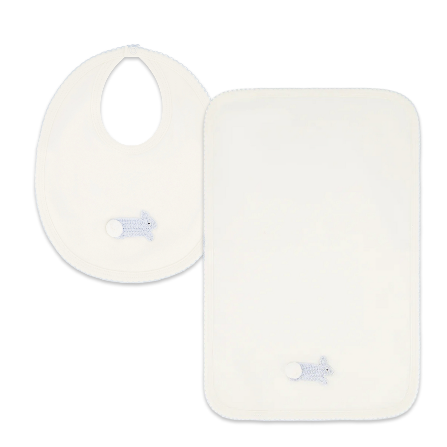 Pima Bib/Burp Set - Bunny