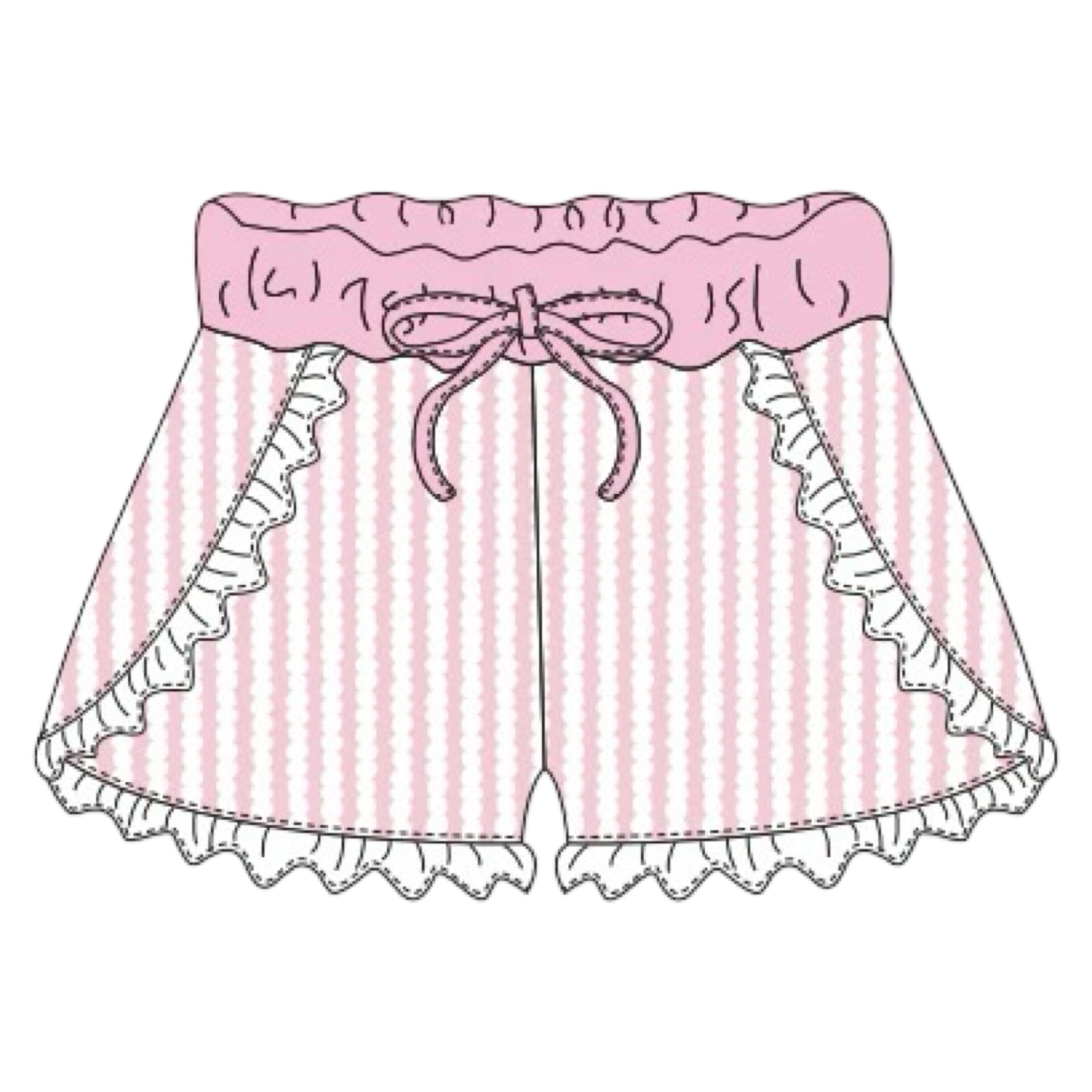 Polly Pima Play Short - Pink Stripe