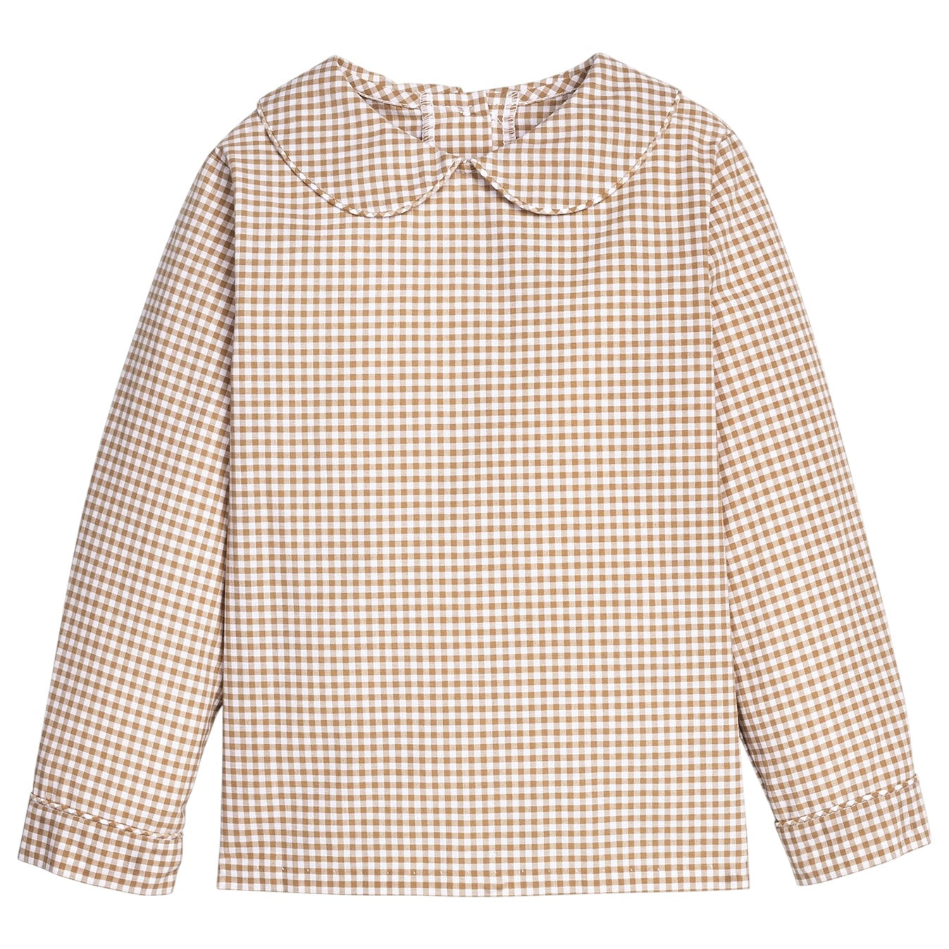 Peter Pan Shirt - Khaki Gingham