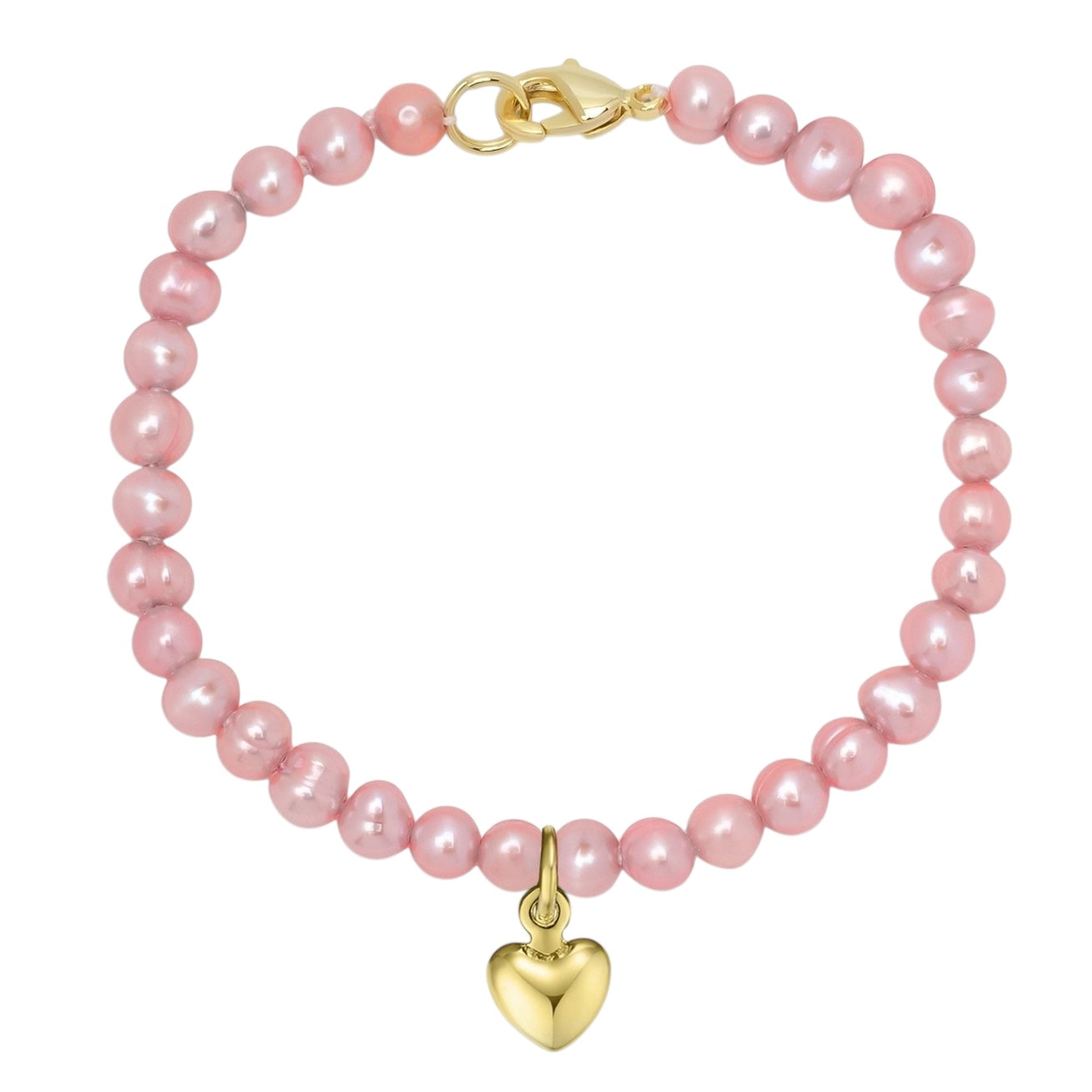 5.5" Bracelet - Pearl/Heart