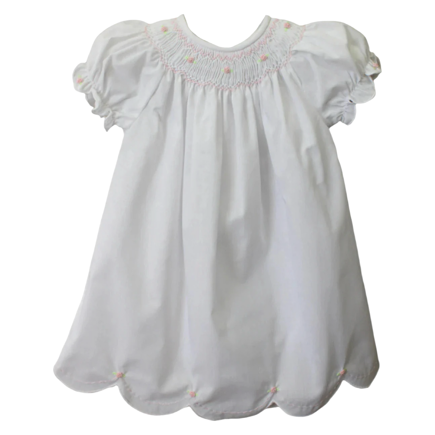 Bishop Smocked Daygown - White
