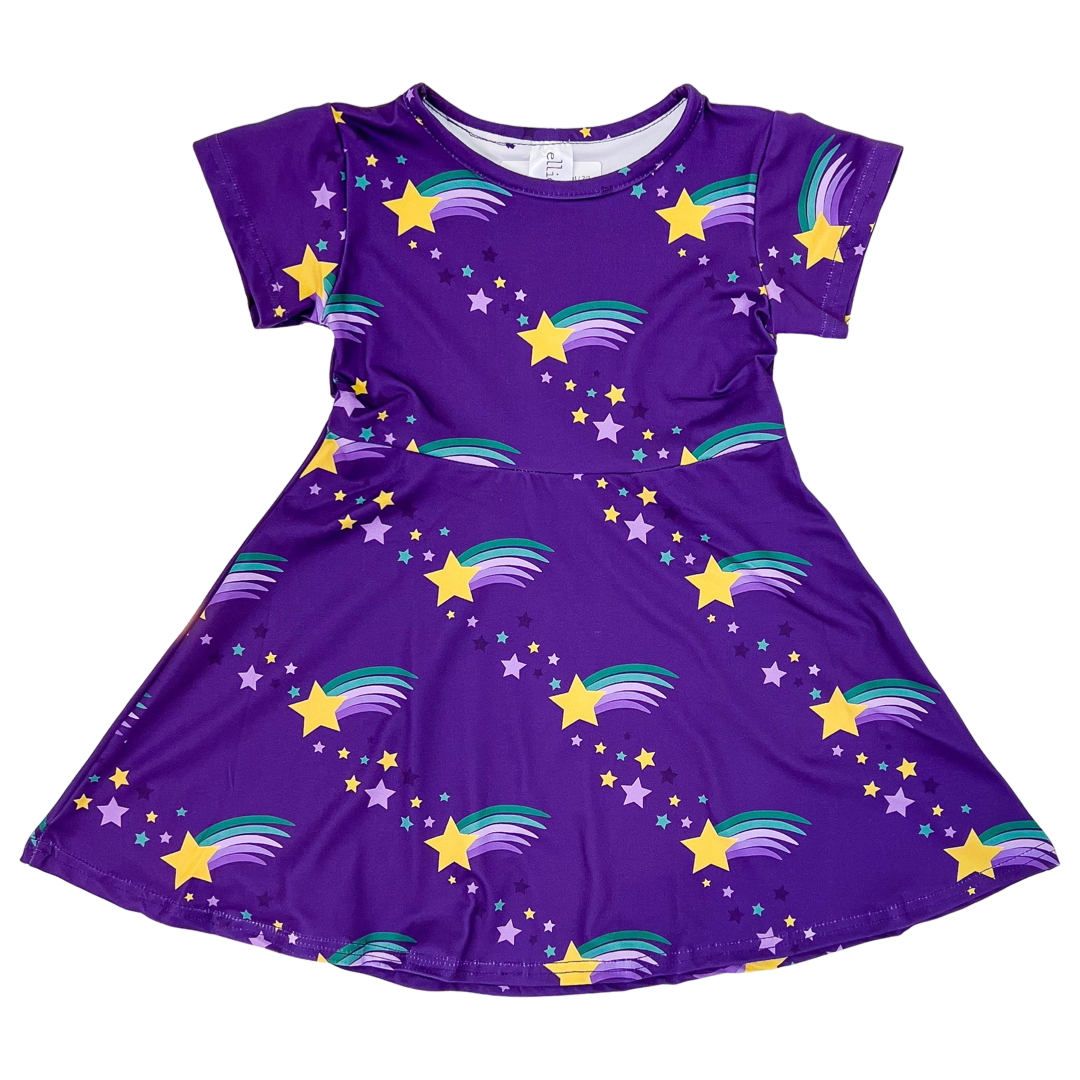 Dress - Mardi Gras Starburst Lulu and Bean Dress - Mardi Gras Starburst Lulu and Bean