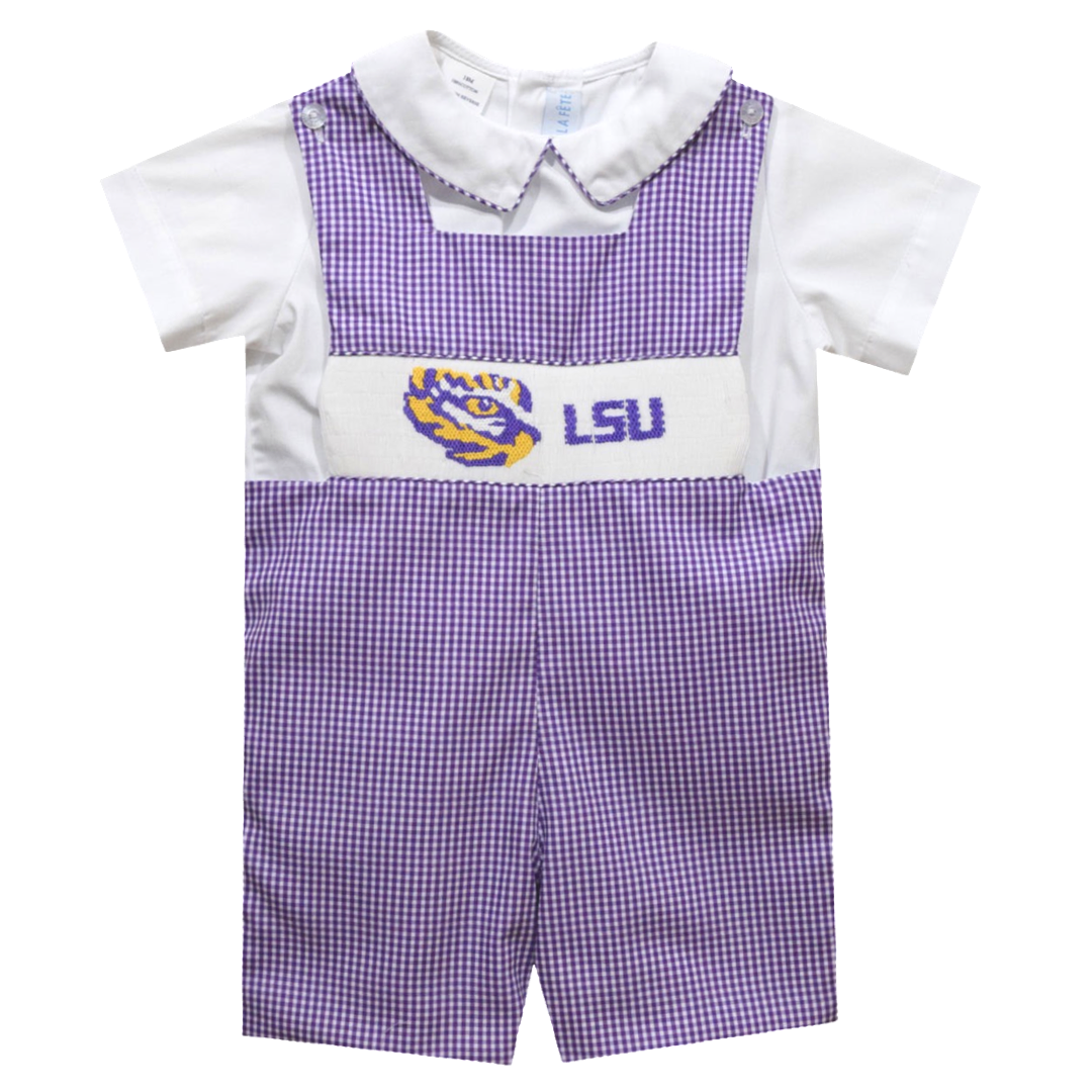 Smocked lsu hot sale baby clothes