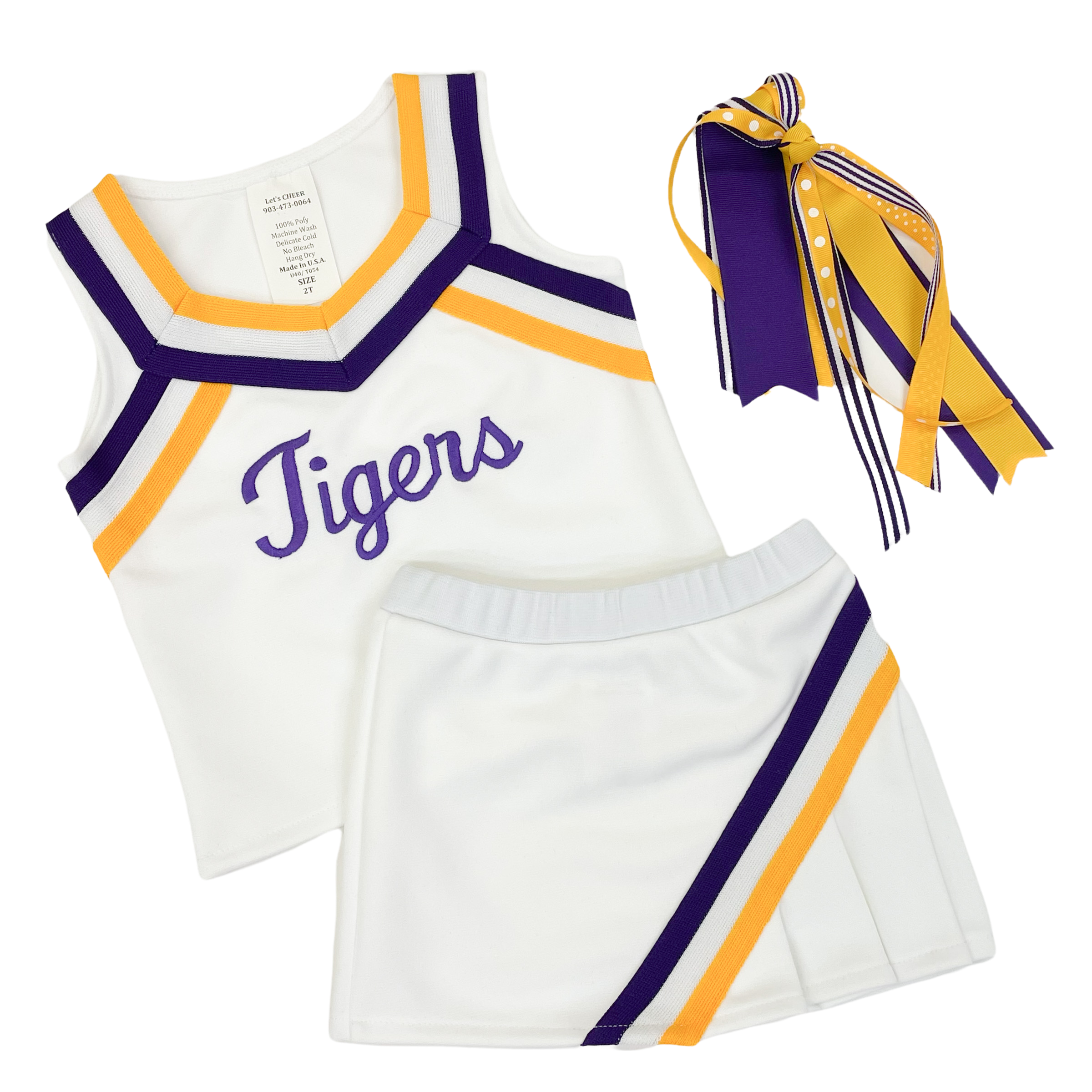 Girls Toddler Purple/Gold LSU Tigers Two-Piece Cheer Captain Jumper Dress &  Bloomers Set