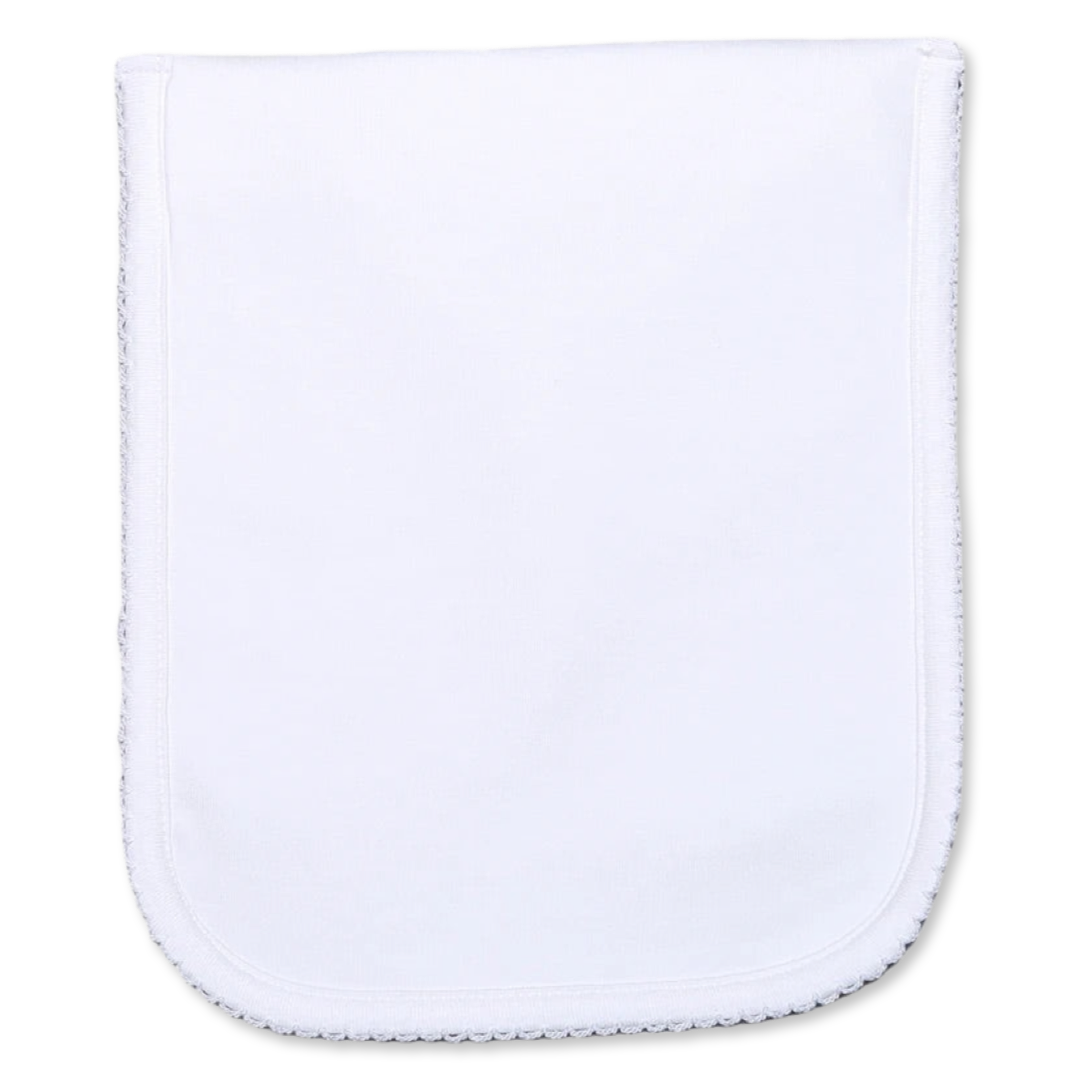 Pima Crochet Trim Burp Cloth