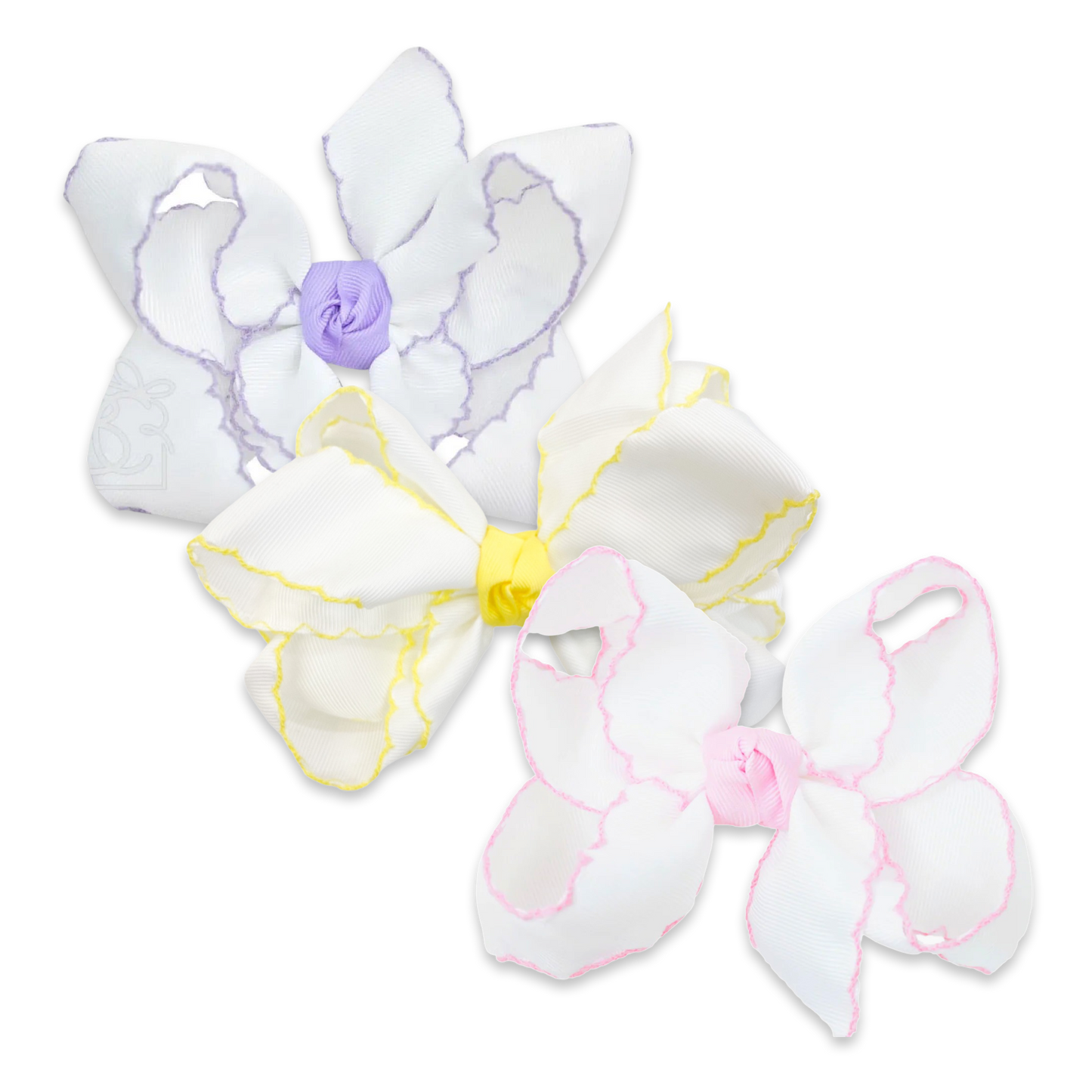 Crochet Trim Bow - Pastel