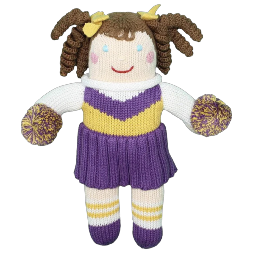 Cheerleader Doll - Purple and Gold