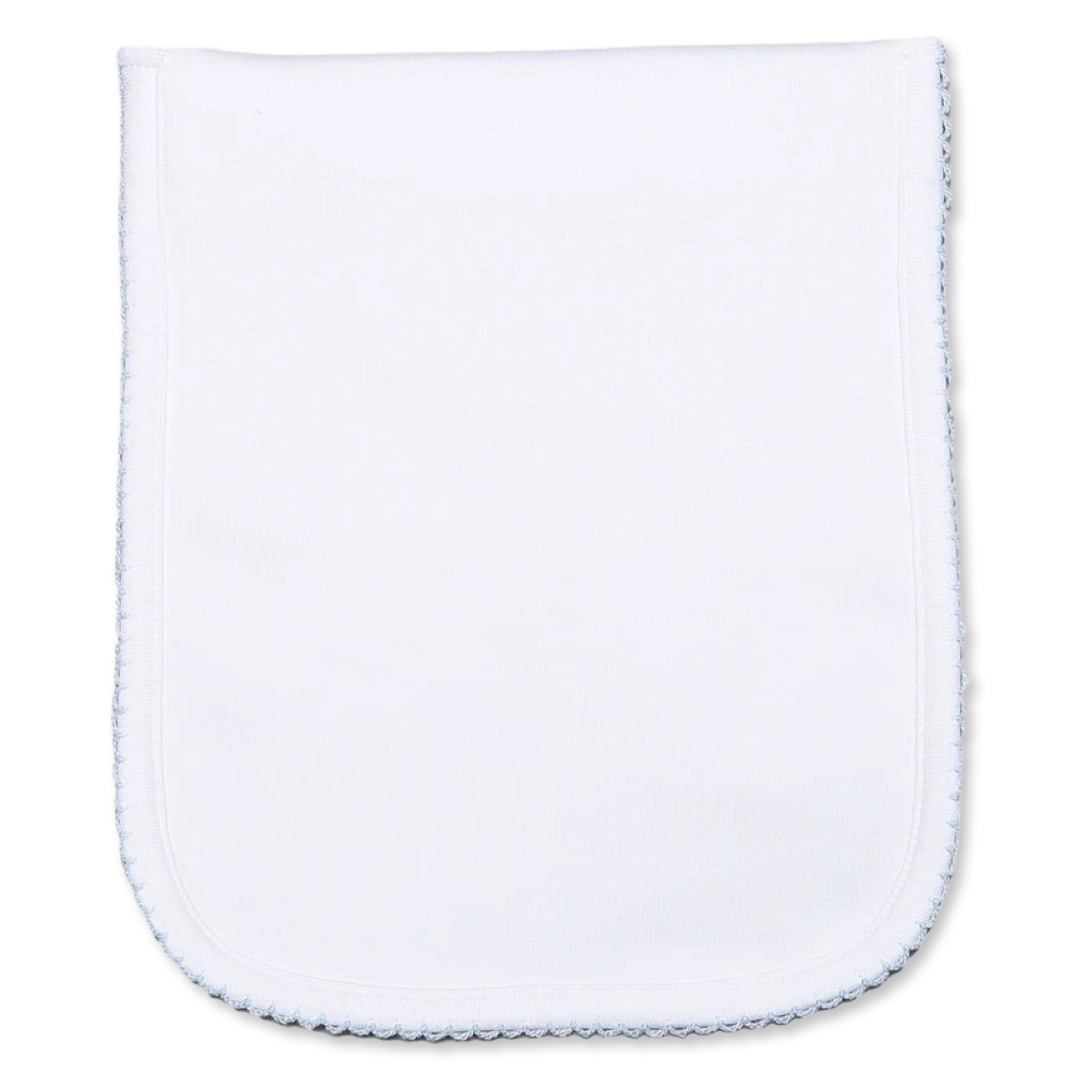 Pima Crochet Trim Burp Cloth