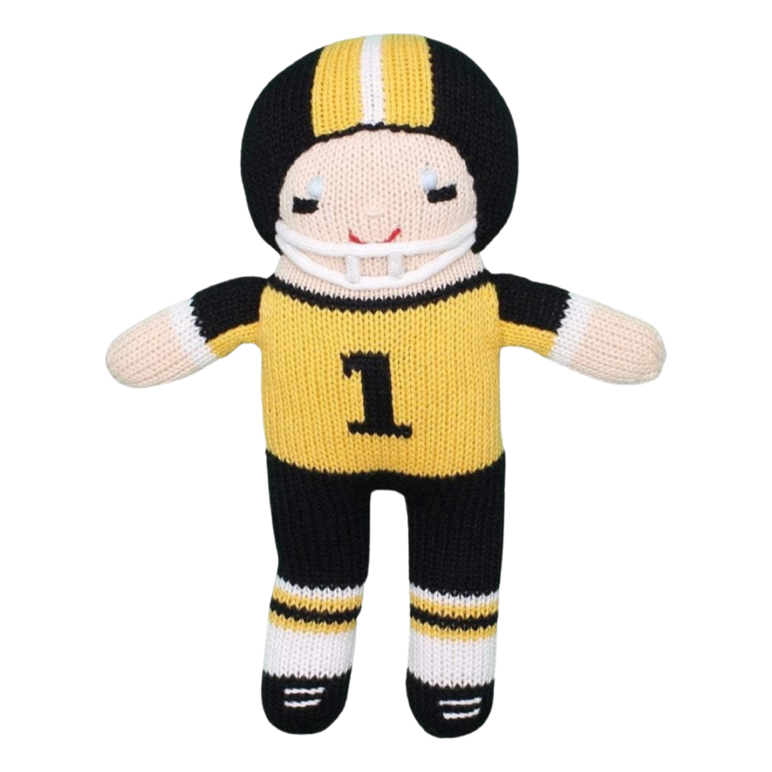 Football Player Doll - Black And Gold