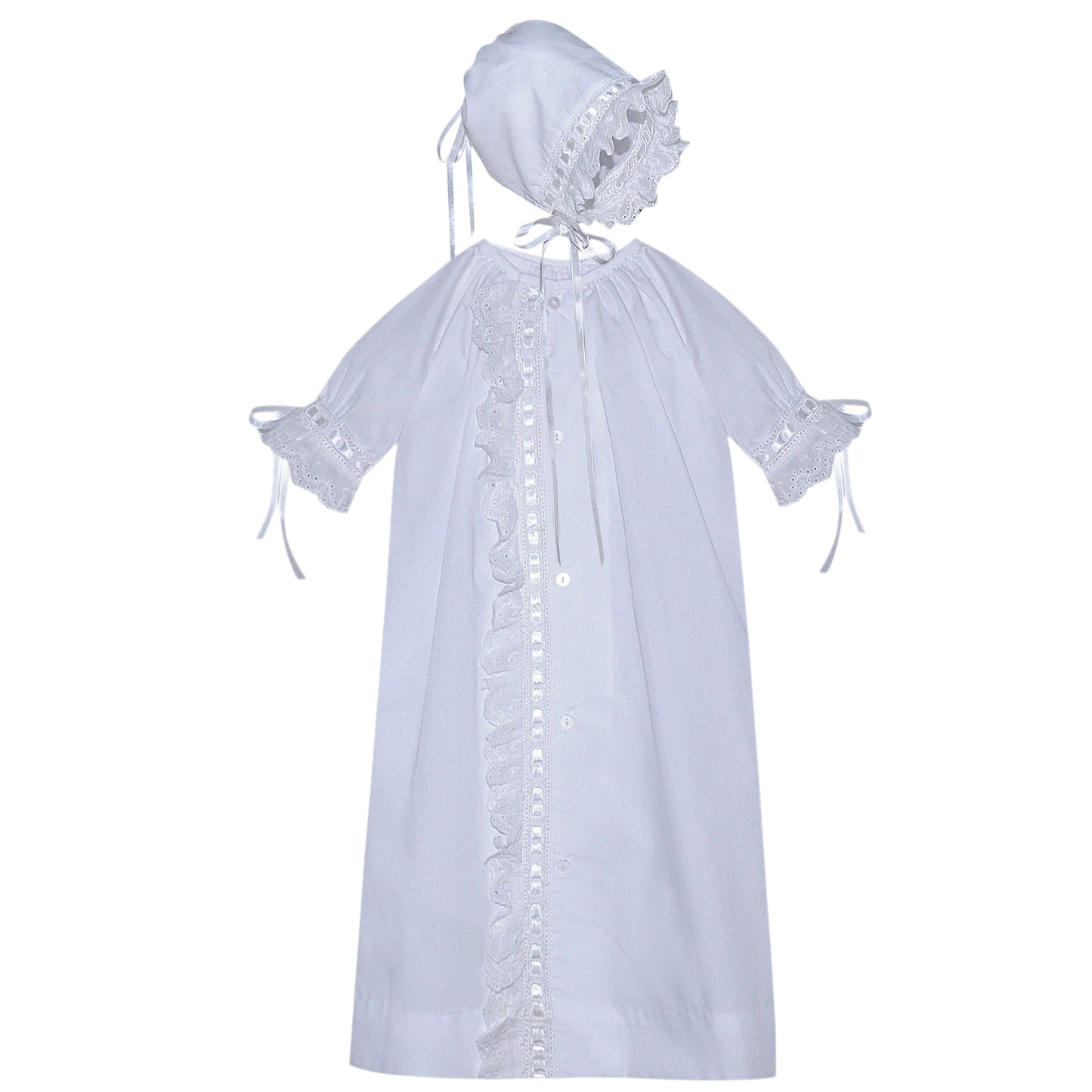 Finn Daygown/Bonnet Eyelet Lace  - Blue