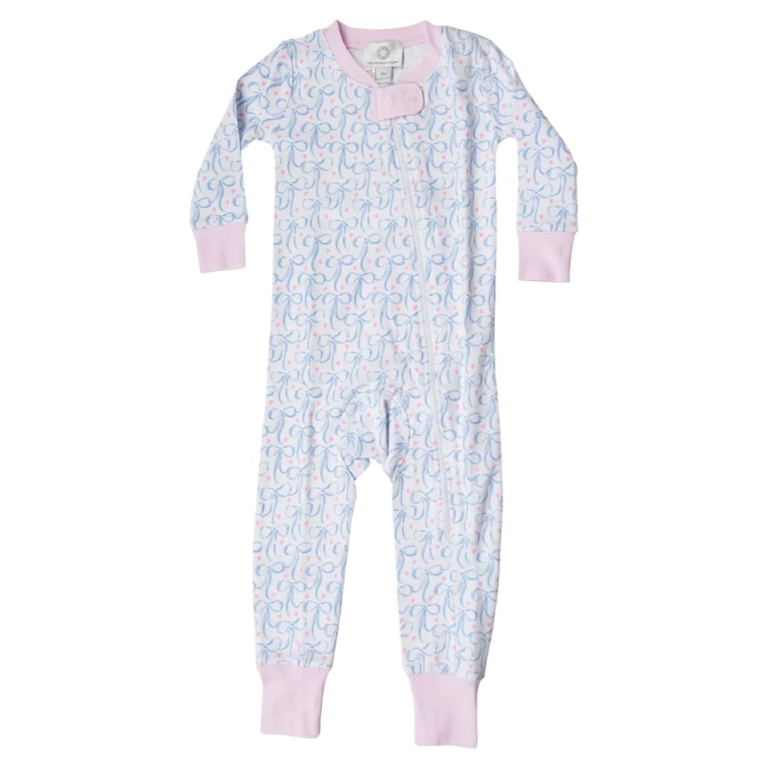 The Proper Peony Brielle Bows Zipper Pajama