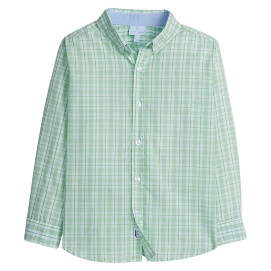 Little English Button Down - Fairway Plaid