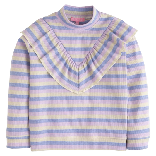 BISBY Aspen Turtleneck - Lilac Sparkle Stripe