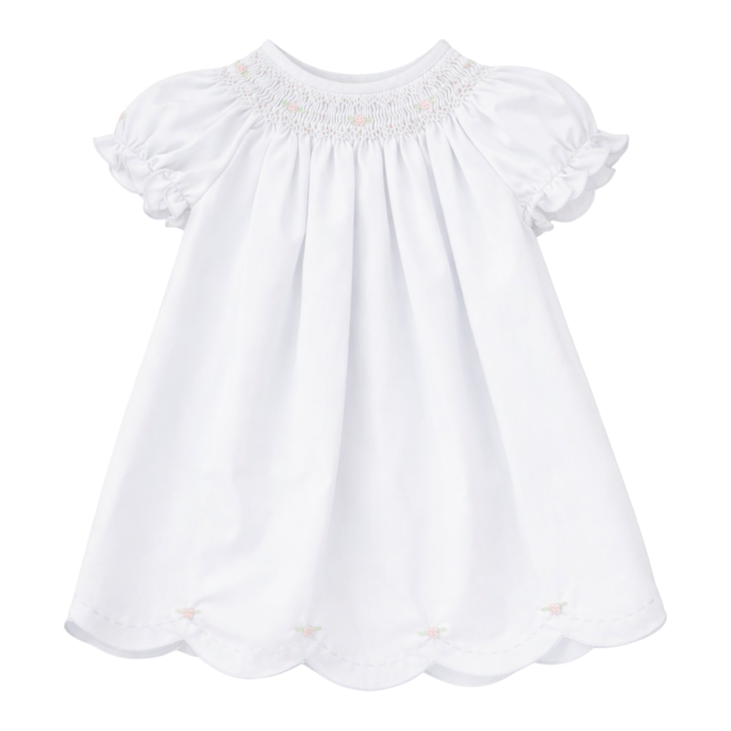 Bishop Smocked Daygown - White