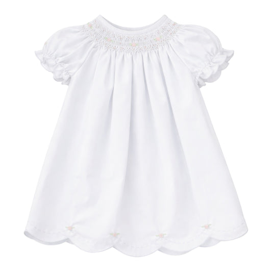 Bishop Smocked Daygown - White