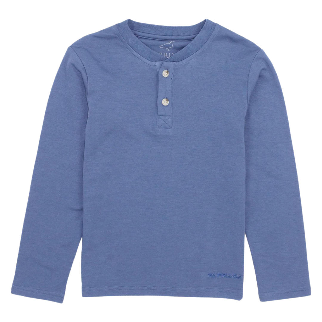 Properly Tied LS Henley Shirt - Blue