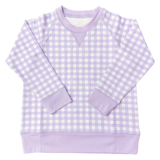 James & Lottie Sidney Sweatshirt - Lavender Gingham