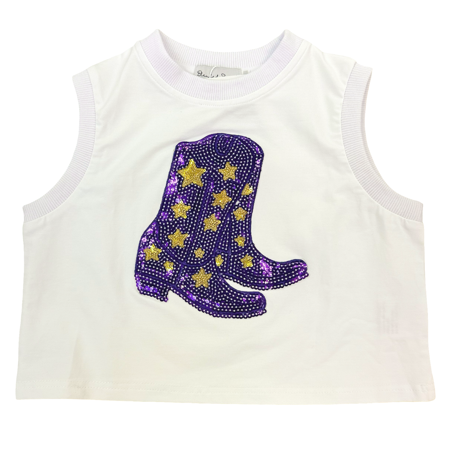 Sequin Tee - Purple + Gold Boot