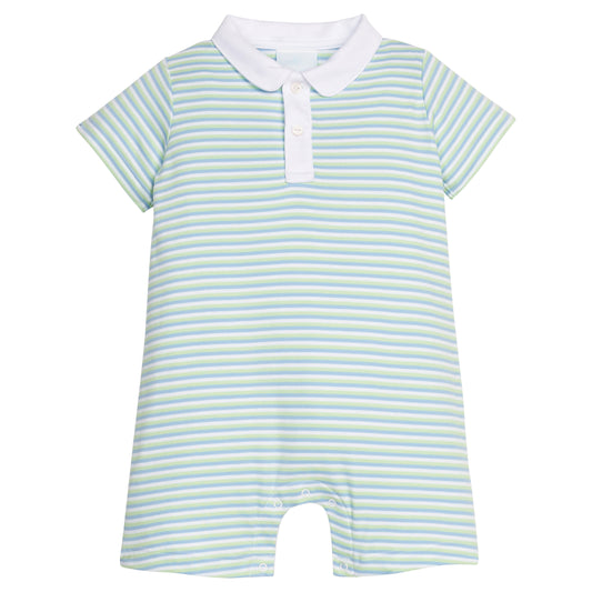Peter Pan Romper - Greenview Stripe