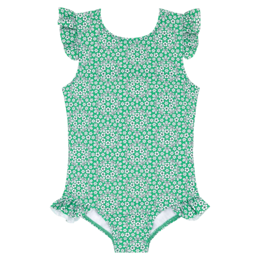 Ruffle Cap Sleeve Rashguard One Piece - Liberty of London Godwin Floral