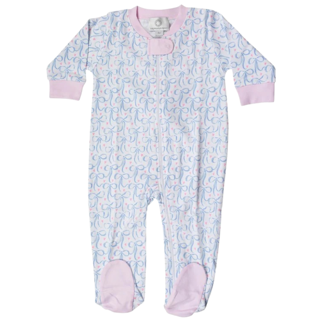 The Proper Peony Brielle Bows Zipper Pajama