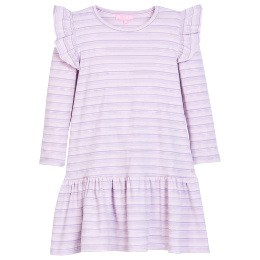 Sadie Dress - Lavender Sparkle/Stripe