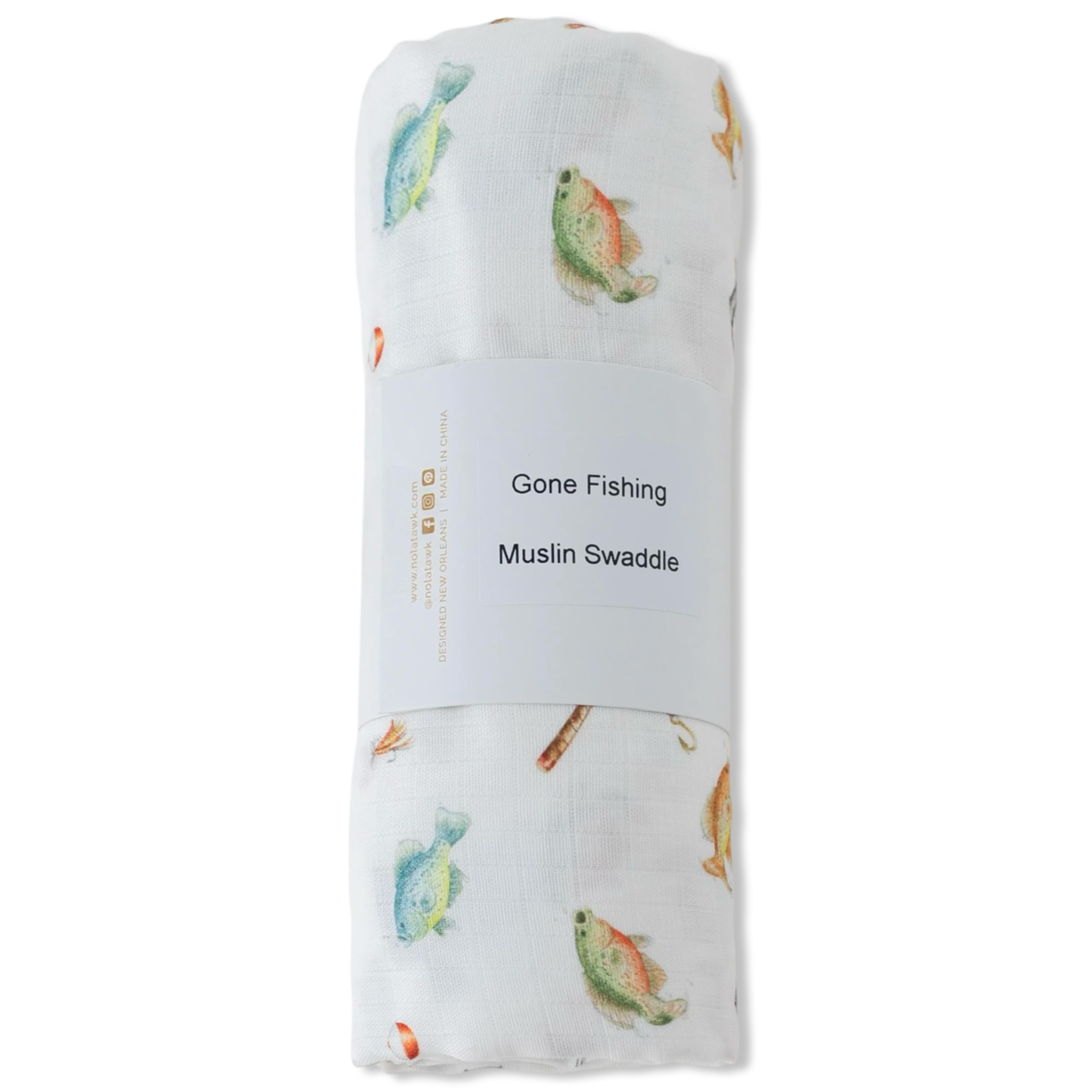 NT Muslin Swaddle - Gone Fishing