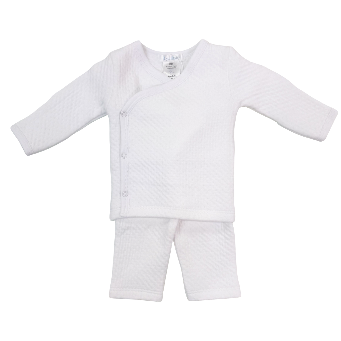 Quilted Kimono Pant Set - White