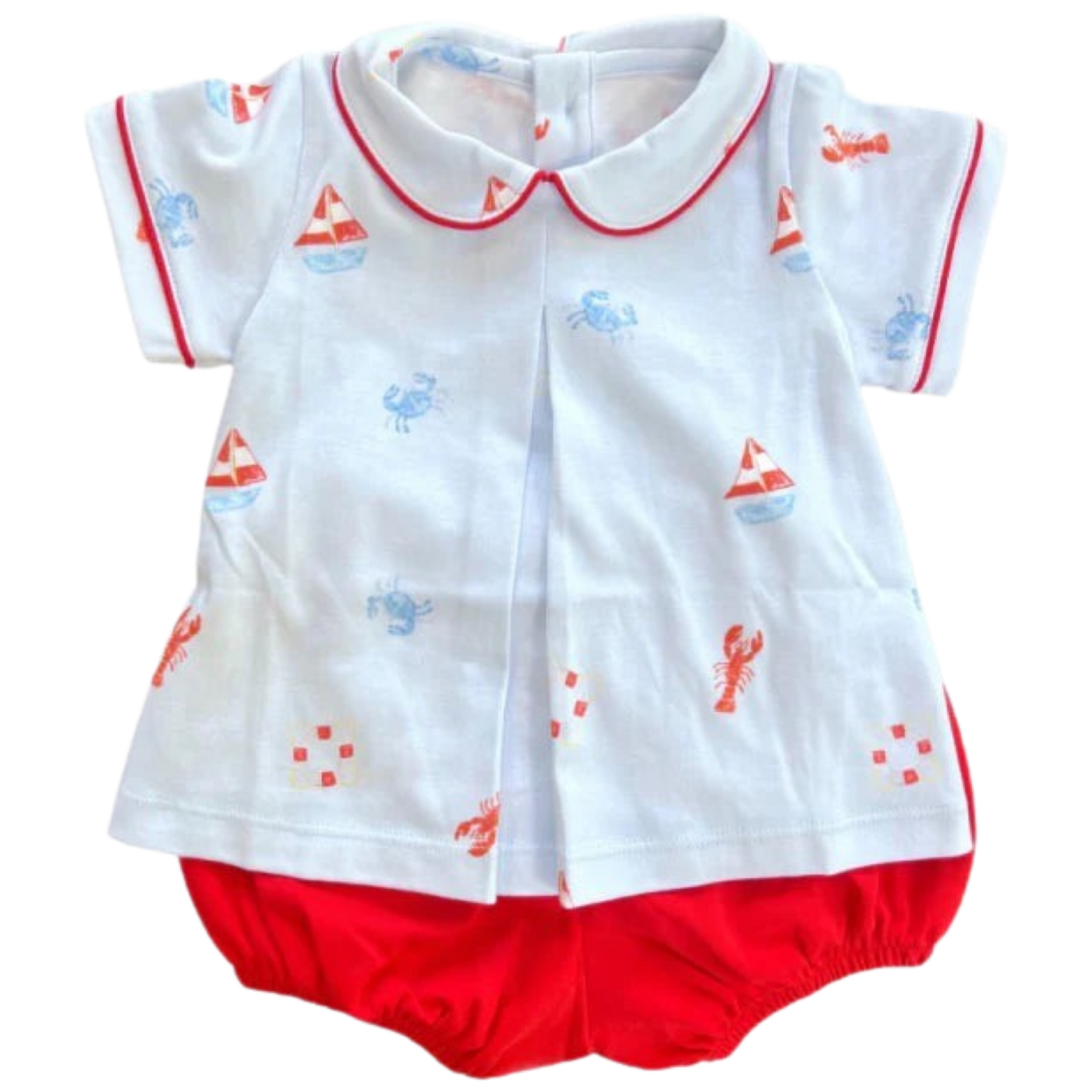 James & Lottie Rory Diaper Set - Lobster