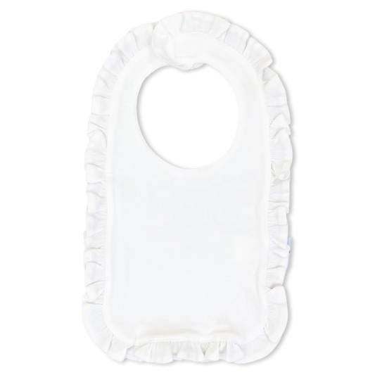 Blossom Ruffle Bib - White