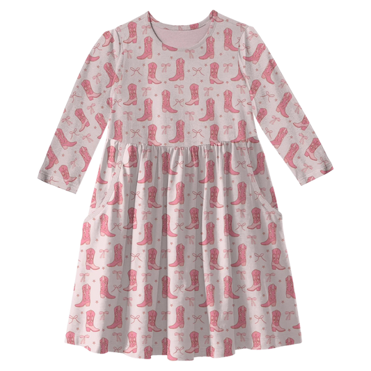 Goosies 3/4 Sleeve Pocket Dress - Boots