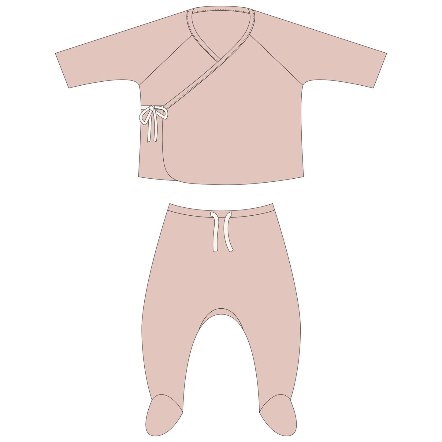 Wrap Top Pant Set - Blush