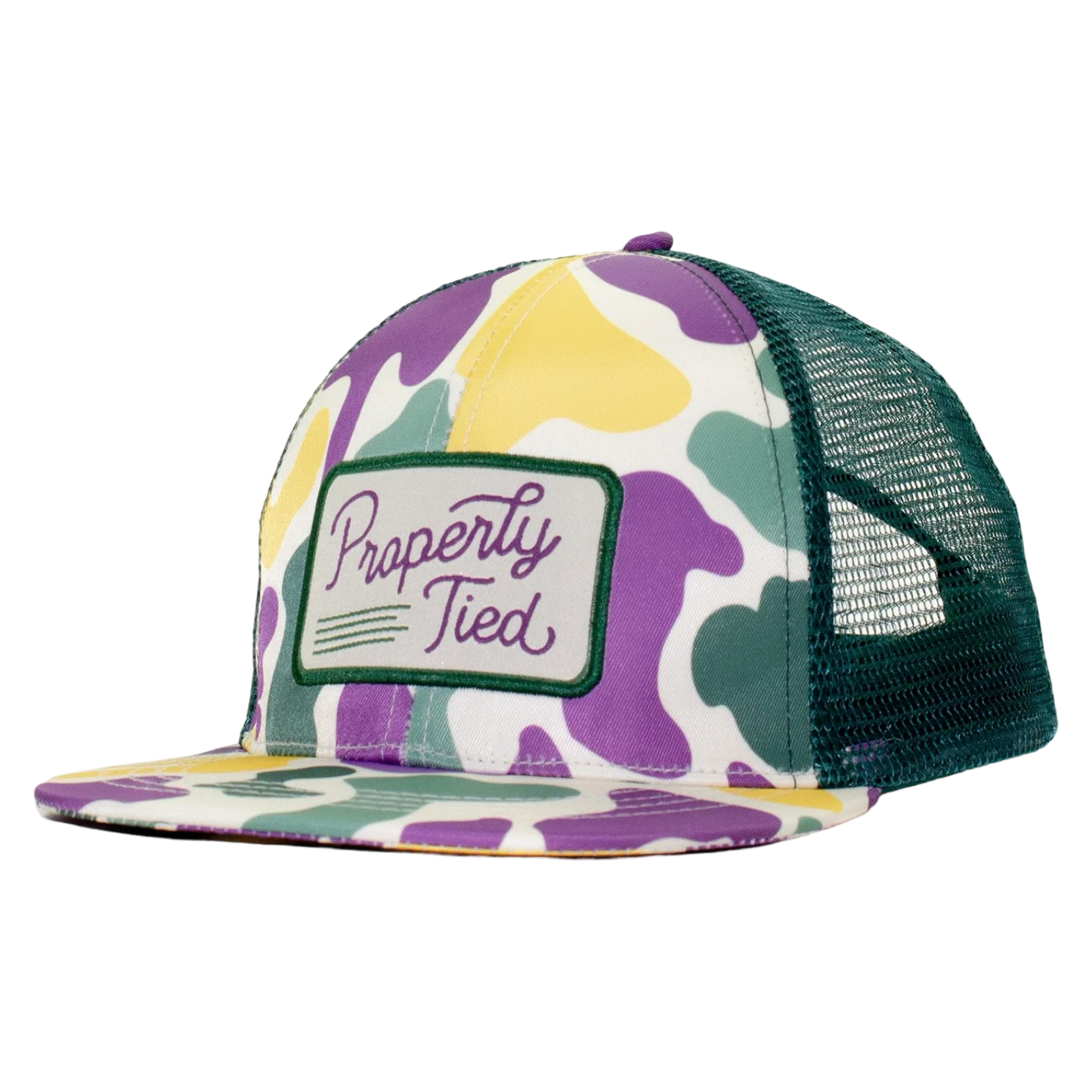 Properly Tied Trucker Hat - Mardi Gras Camo