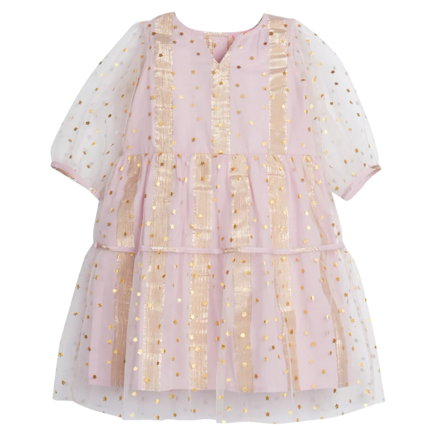 BISBY Madaket Dress - Pink Metallic Stars