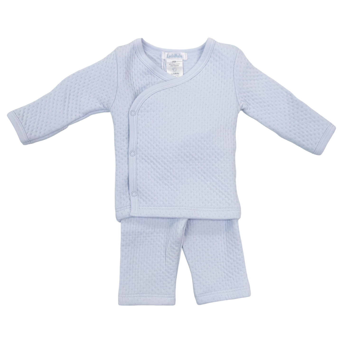Quilted Kimono Pant Set - Blue